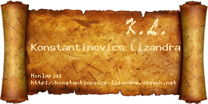 Konstantinovics Lizandra névjegykártya